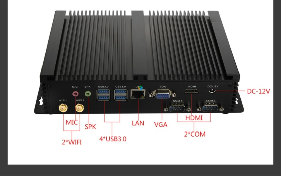Причастником I3 Мини компьютер безвентиляторный мини ПК Windows 10 Core C1037U или C1007U 2* COM промышленный ПК Прочный ПК