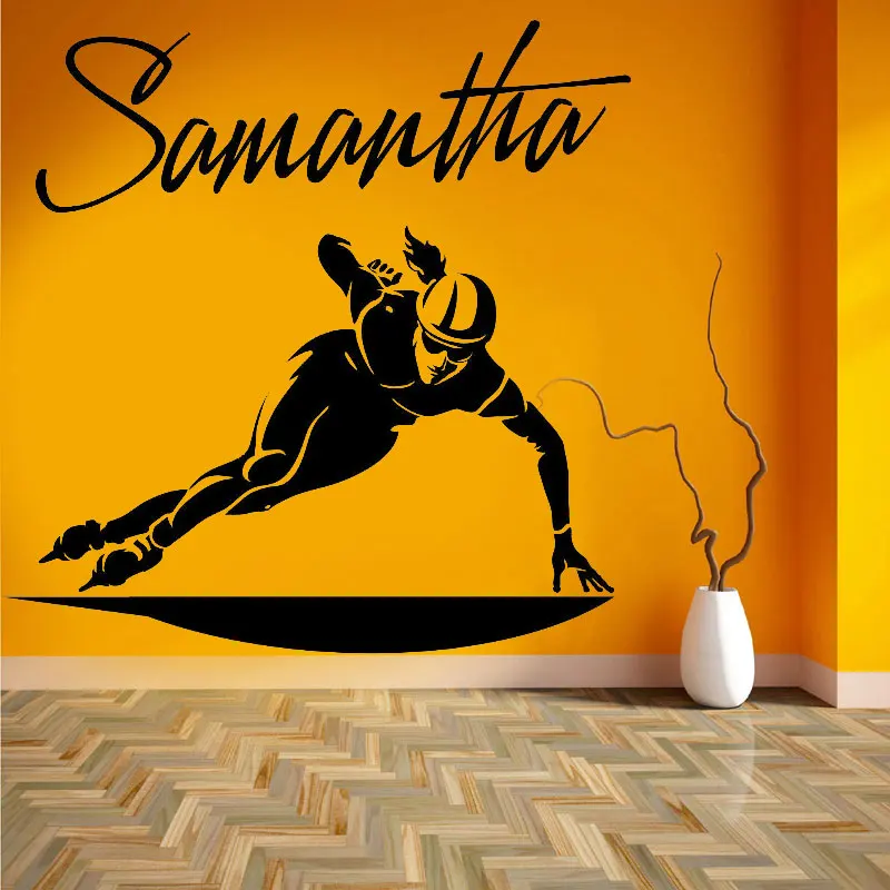 Пожалуйста, вот перевод на Настенная наклейка для хоккея с возможностью настраивания имени, виниловая, для мальчиков-подростков, детской спальни и активной комнаты, декоративная живопись3YD5 on.