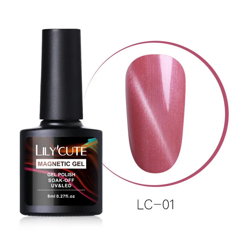 LC-01 LILYCUTE 8 мл розовый магнитный 3D кошачий глаз Гель-лак фиолетовый Полупостоянный отмачиваемый УФ светодиодный Гель-лак наборы для маникюра - Цвет: LC-01