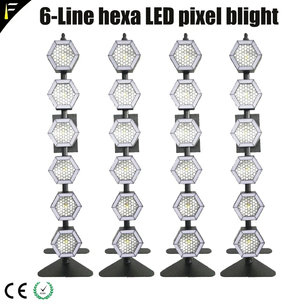 Beste 4 Eenheden 6X100 W 6-Lijn Hexa Cob Led Rgb/Warm/Koud Zon Licht Podium Terug Licht Pixel Deco Verlichting Fit Muziek Concert Met Flightcase