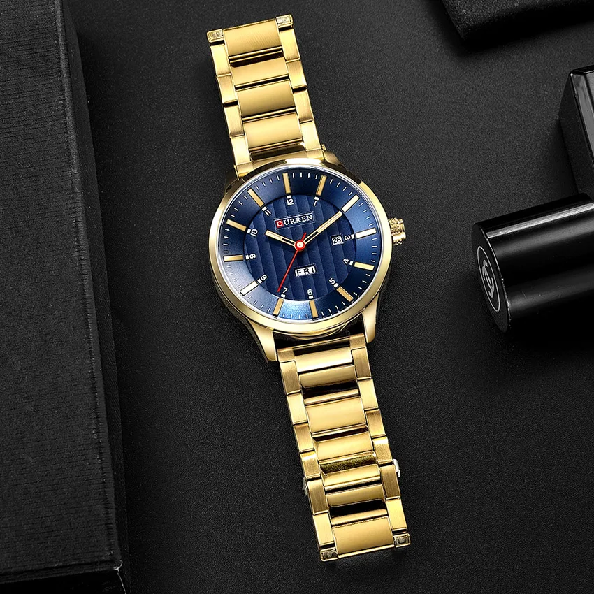CURREN Quartz Men Watches Stainless Steel Auto Date Day Wristwatches Fashion Casual Calendar Man Watch Relogio Masculino 8316 | Наручные