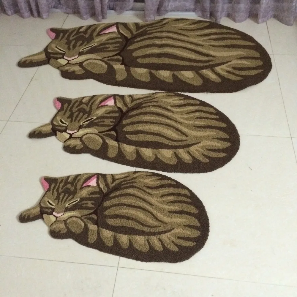 Высокое качество ручной работы Cat Форма моющиеся ковер для CAT коврик кошки