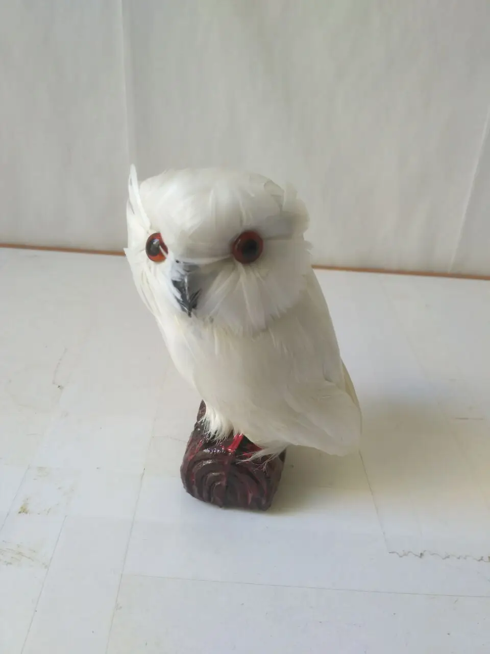 

cute simulation white owl model polyethylene&furs owl doll gift about 12x7cm