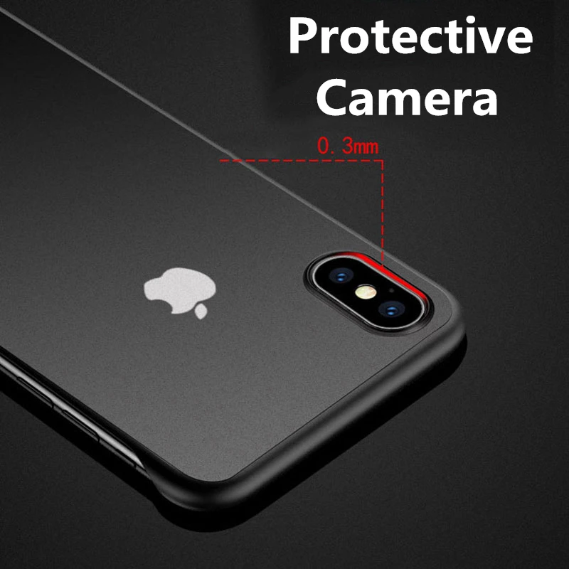 Роскошный простой безрамный чехол для iPhone XS Max Прозрачный матовый силиконовый XR 6S