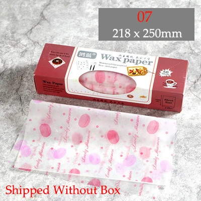 50Pcs/Lot Wax Paper Food-grade Grease Paper Food Wrappers Wrapping Paper for Bread Sandwich Burger Fries Oilpaper Baking Tools - Цвет: 07 Without Box
