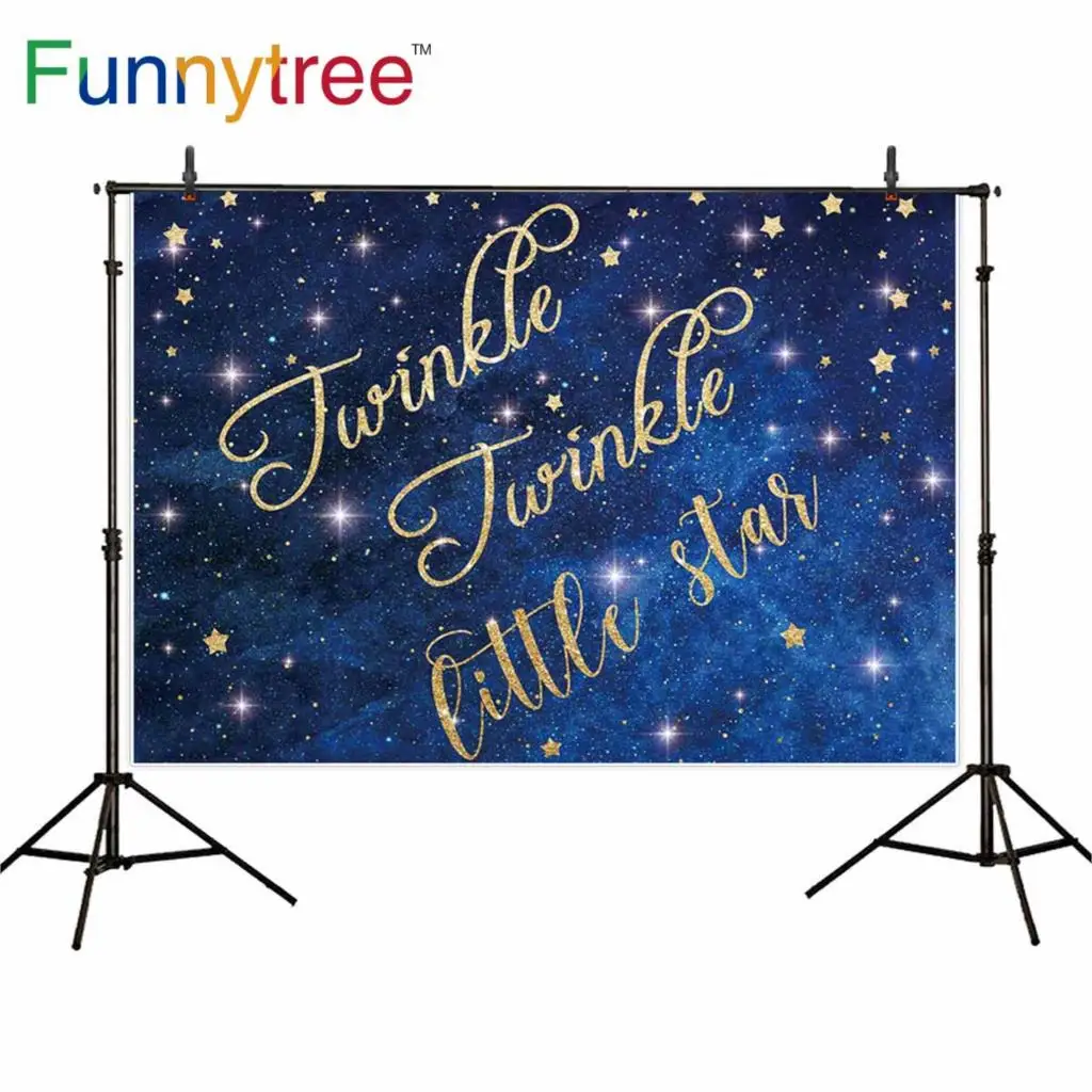 Фон для фотосъемки Funnytree синяя Звездная сияющая Мерцающая маленькая звезда детский день рождения фотосессия Фотофон