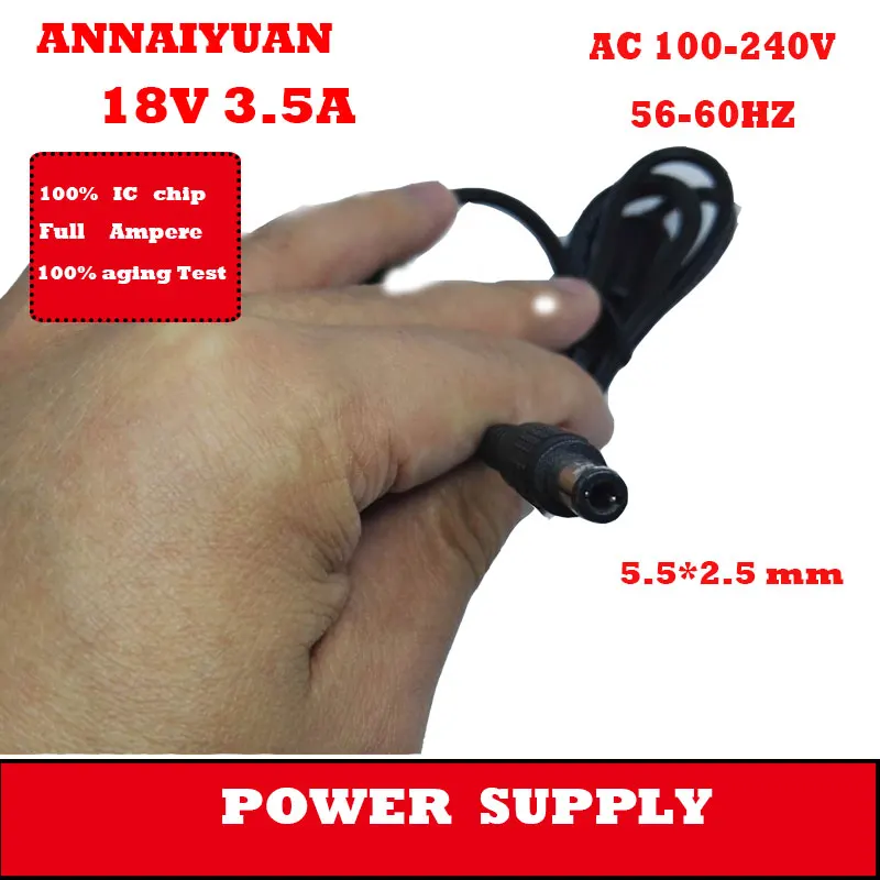 

5 pcs/lot black color 18 V 3.5 A adapter supply 63 W AC 100-240 V notebook power adapter supply desktop adapter supply
