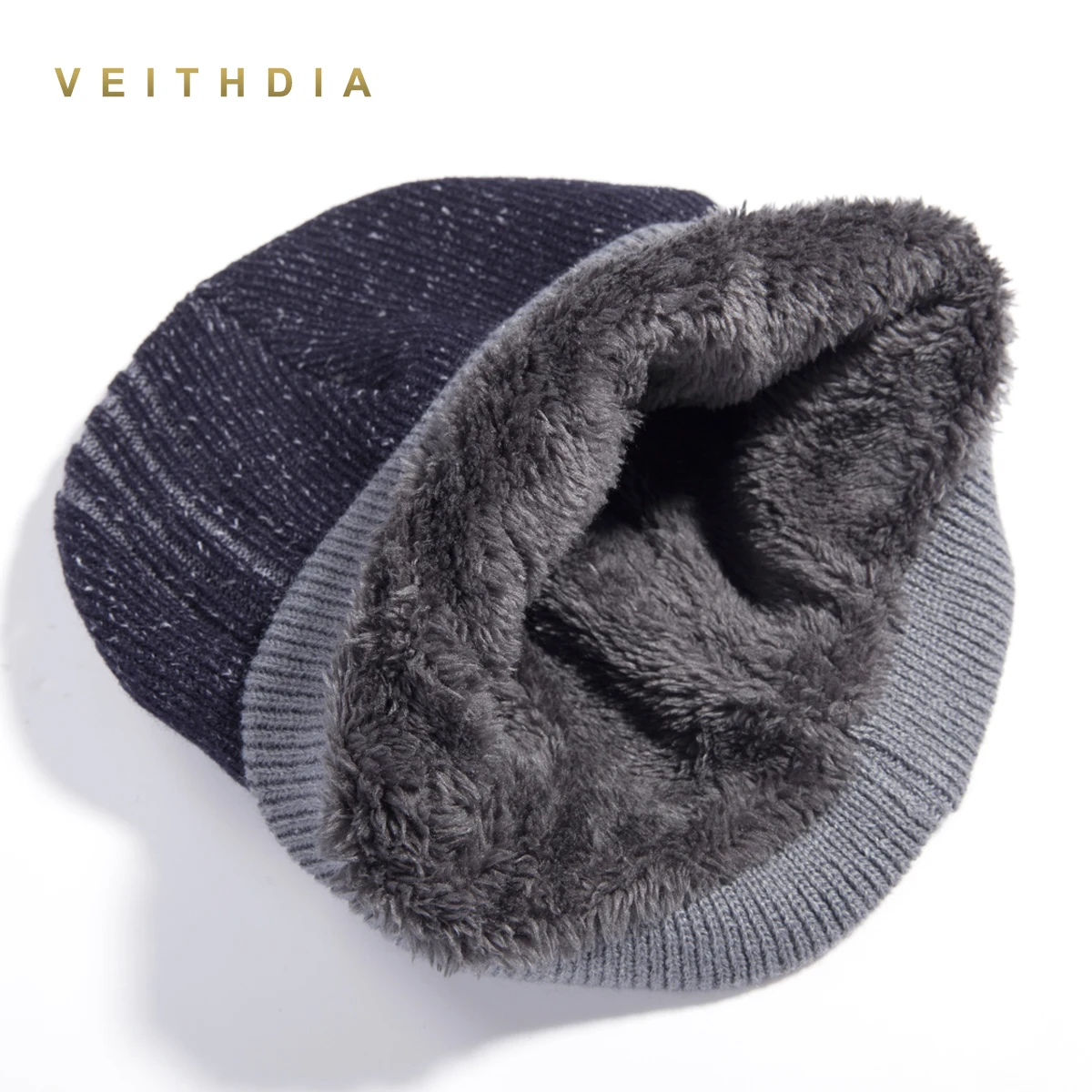 Мужские зимние вязаные шерстяные шапки VEITHDIA шапка в стиле хип-хоп для мальчиков