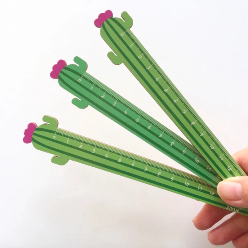 2 шт творческие кактусы шкала линейки Чертежные Инструменты прямой линейка