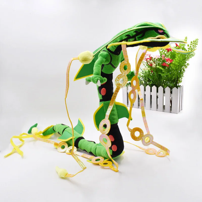Черный 4 styles Mega Rayquaza Black Rayquaza Animal Plush Peluche Doll With Skeleton Soft Stuffed Hot Toy Christmas Gift For Children - Цвет: Черный