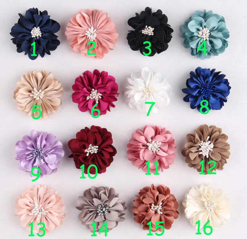 new arrival 5cm Paris chiffon Flowers felt back Fabric Flower DIY Hair Accessories girl hair clip garment material 50ps/lot | Аксессуары