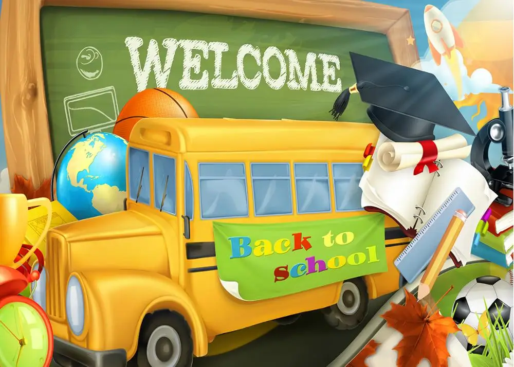 Capisco фон для фотосъемки снова в школу канцелярские товары детский учебный