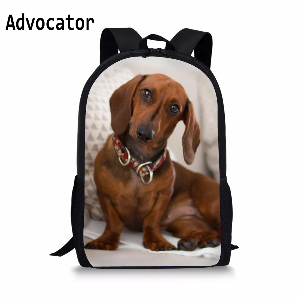 ADVOCATOR 3D Dveryshund Dog Printing Students Schoolbags School Bags for Boys Custom Children Girls Travel Rucksack Back Pack