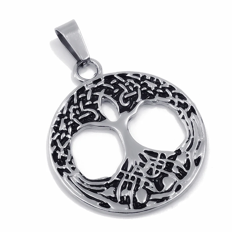 Оптовая продажа 10 шт. мужской ирландский кельтский кулон Древо жизни с черным