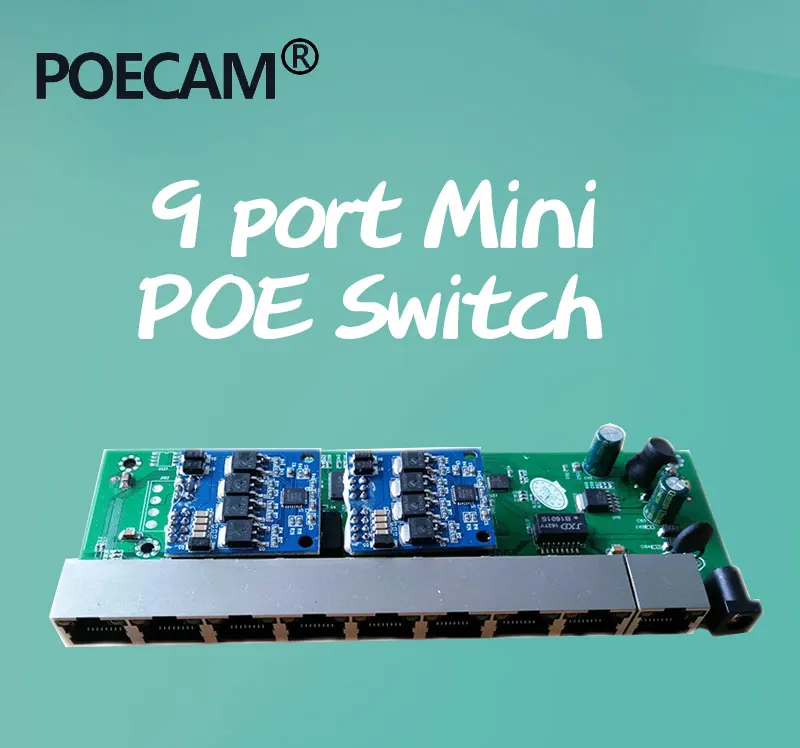 9 портов настольное настенное крепление POE Модуль переключателя PCB общий источник питания 96 Вт IEEE802.3af/at usb-хаб 960 P/1080 P HD ip-камера NVR мини-ПК