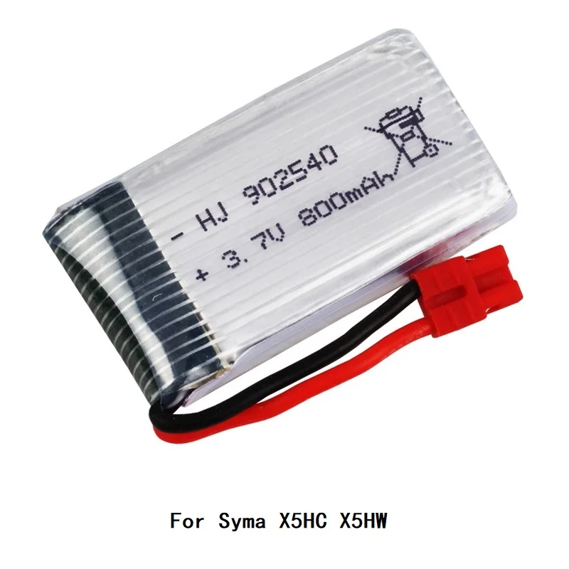 Цвет: желтый 3,7 V 800 mAh литий-полимерный Батарея для Syma X5 X5C X5S X5SC X5HW X5HC X5SW M68 X300 X400 X500 X800 HJ819 3,7 V 800 мА/ч, 902540 25C Батарея - Цвет: Цвет: желтый