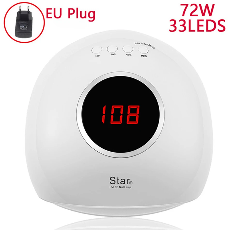 White EU Plug ROHWXY 72 W Сушилка для ногтей УФ-светодиодные лампы ногтей для маникюра USB лед лампы ногтей средство для быстрого высыхания все Гель-лак Гибридный Лаки - Цвет: White EU Plug