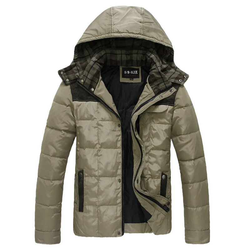 2014 new men's fashion down jackets hooded man winter jacket padded thick warm coats parkas free shipping drop | Мужская одежда