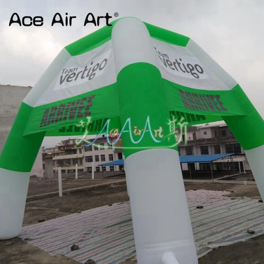 Сине-белая надувная палатка-паук диаметром 6 м палатка для сбора иглу с 4 ножками и