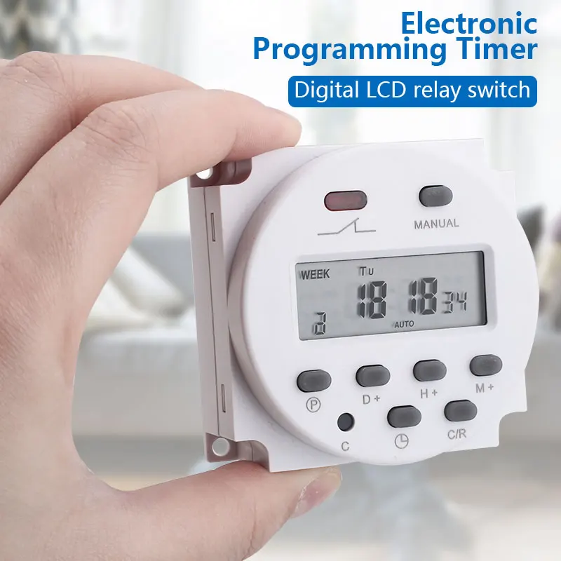Outlet Timer Switch Digital Programmable Daily/Weekly Controlled Simultaneously Car Battery Automate Lights | Обустройство дома