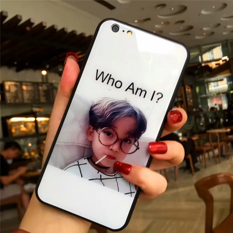 Модный чехол для телефона мальчиков и девочек iphone 7 зеркальное стекло + защитная