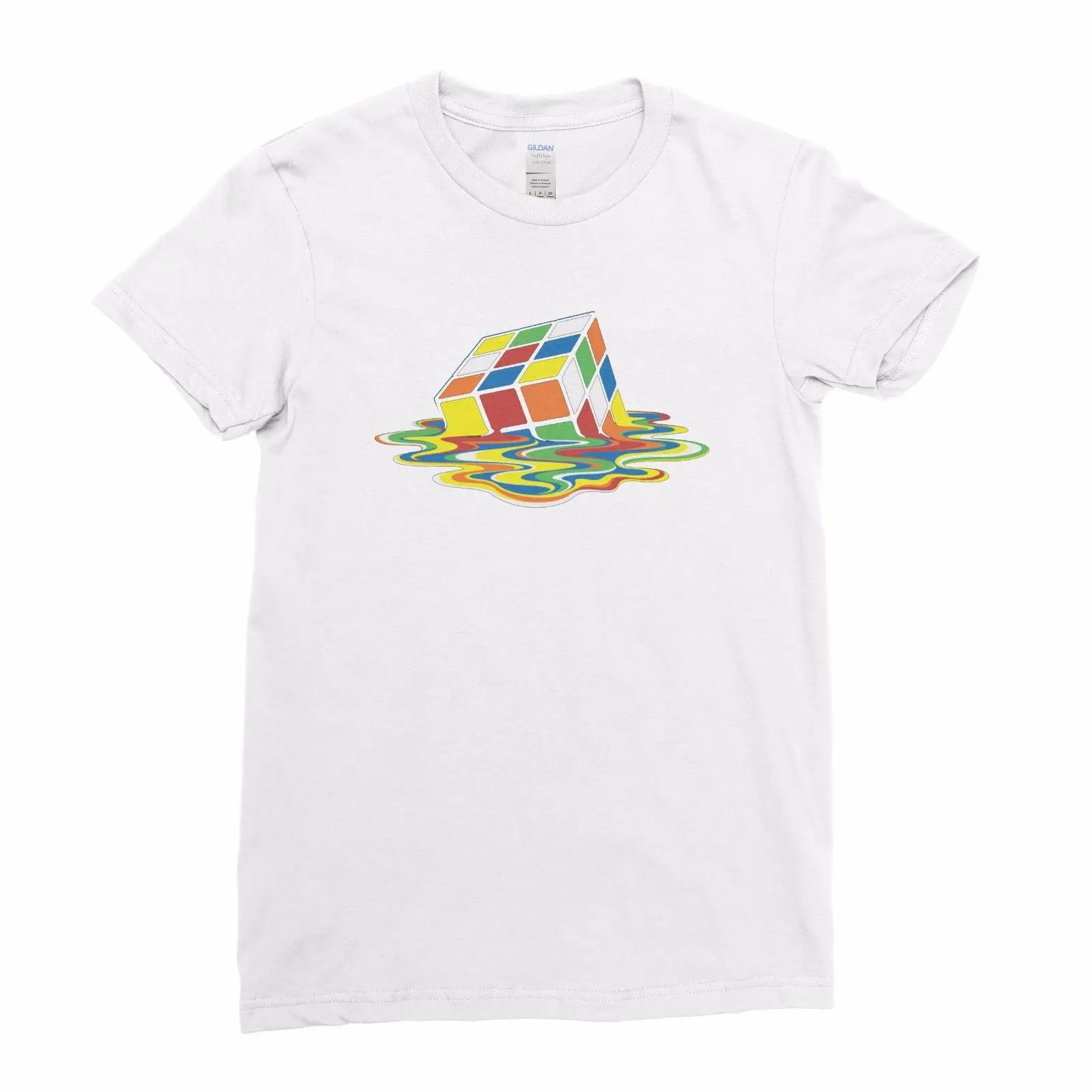 Плавления RUBIX cube игры Шелдон Прохладный DTG печати Женская футболка Топ|Мужские