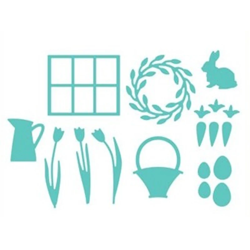 

Spring Flower Rabbit Metal Cutting Dies Stencil for Scrapbooking Photo Album Embossing Paper Cards Making Decorative Crafts Tool