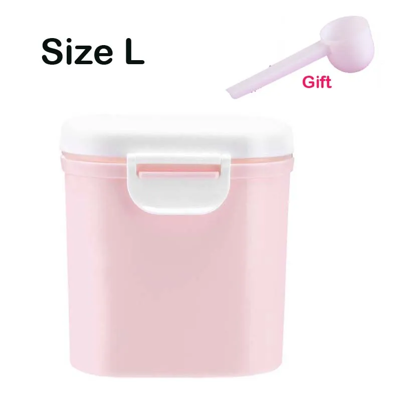 Pink Size L Контейнер для детского питания коробка портативная коробка для мелочей коробка для сухого молока Органайзер контейнер коробка для приема Подарочный чехол - Color: Pink Size L