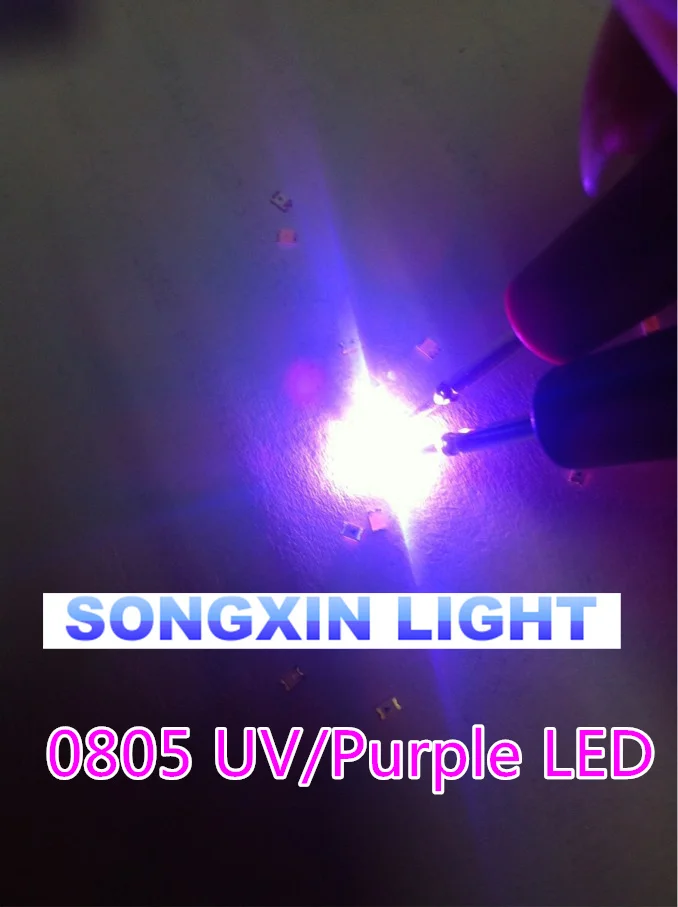 200 шт./лот SMD SMT УФ/фиолетовый 0805 Супер яркий светодиодный светильник 2 0*1 2*0 8 мм