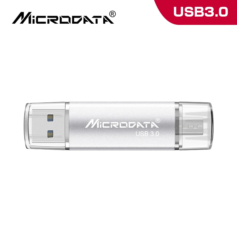 Silver USB 3,0 MicroDate высокоскоростной Макс 60 м/с флеш-накопитель 16 ГБ 32 ГБ usb флеш-накопитель 64 Гб 128 Гб OTG карта памяти usb для Android - Цвет: Silver