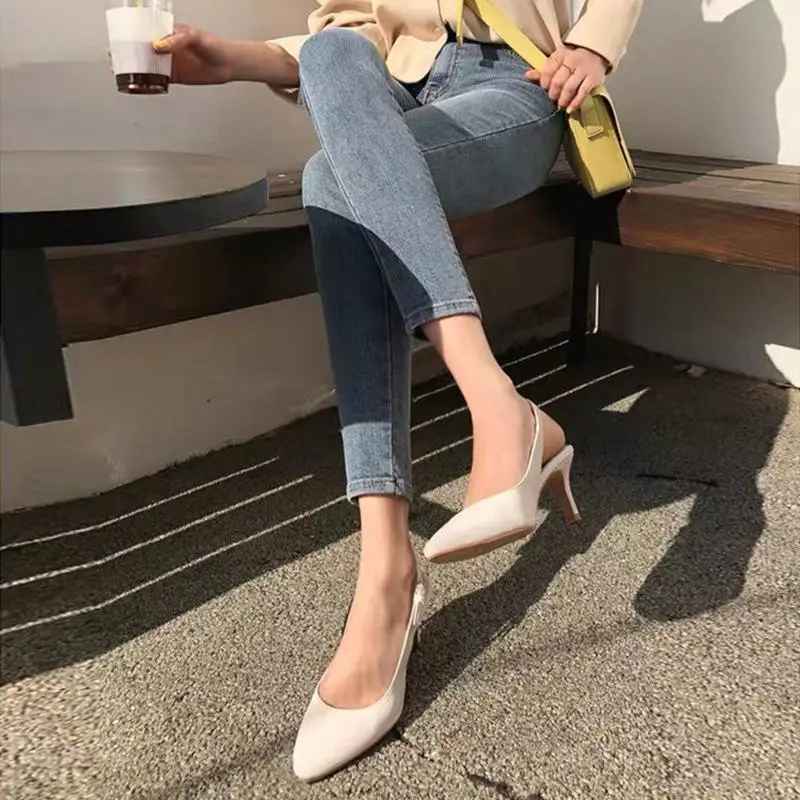 Женские джинсы карандаш облегающие до щиколотки с высокой талией синего и серого