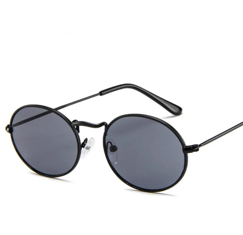 Black frame Black Cute Sexy Retro Oval Sunglasses Women Small Gold Black Vintage Retro Sun Glasses Female Red Eyewear For Women Driver Goggles - Название цвета: Black frame Black