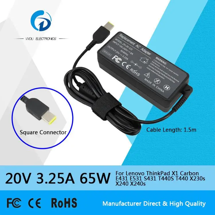 Зарядное устройство для ноутбука Lenovo X1 Carbon E431 E531 S431 T440s T440 X230s X240 X240s 20 в 3 25 А 65 Вт