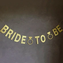Невеста To Be Золотой баннер с блестками бриллиантовыми кольцами