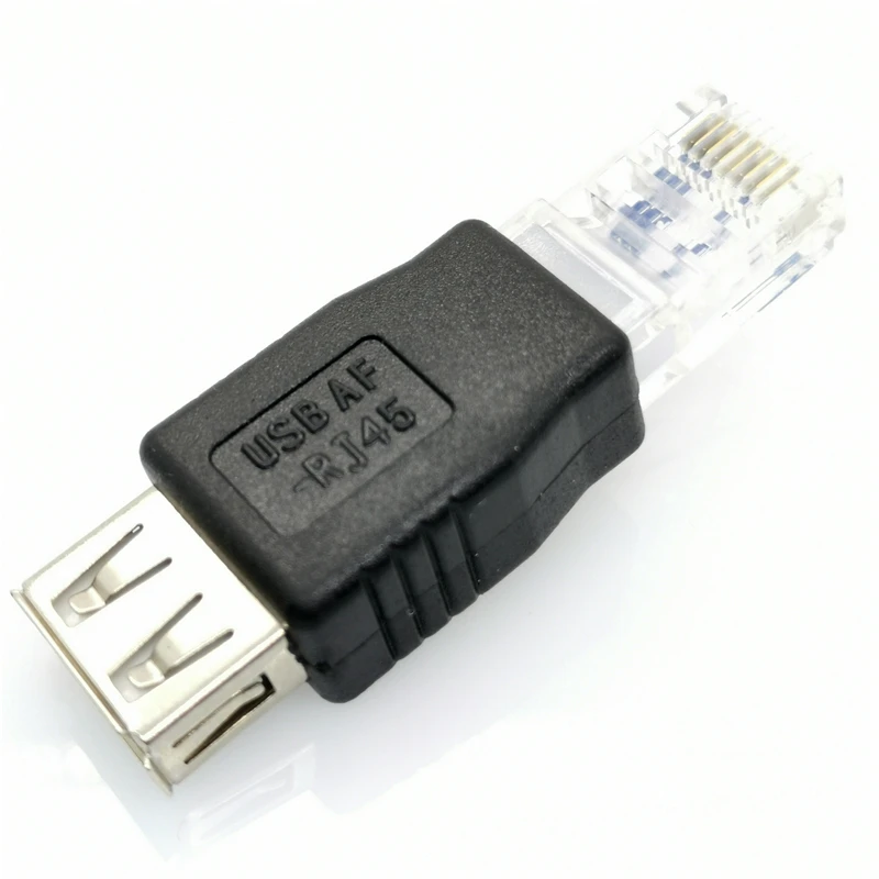2 шт. RJ45 к USB AF Разъем Прозрачный A гнездовой разъем Интернет Разъемы провод