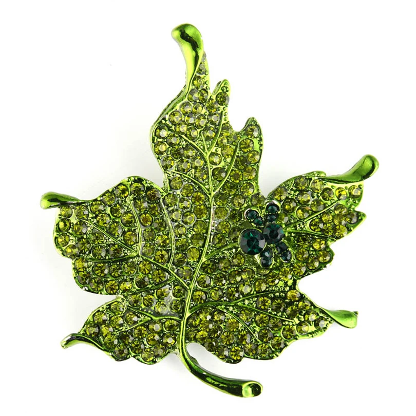 Zircon Red Maple Leaf Brooches For Women Gold Silver Alloy Female Brooch Pins Fashion Wedding Party Sweater Clothing Jewelry | Украшения и
