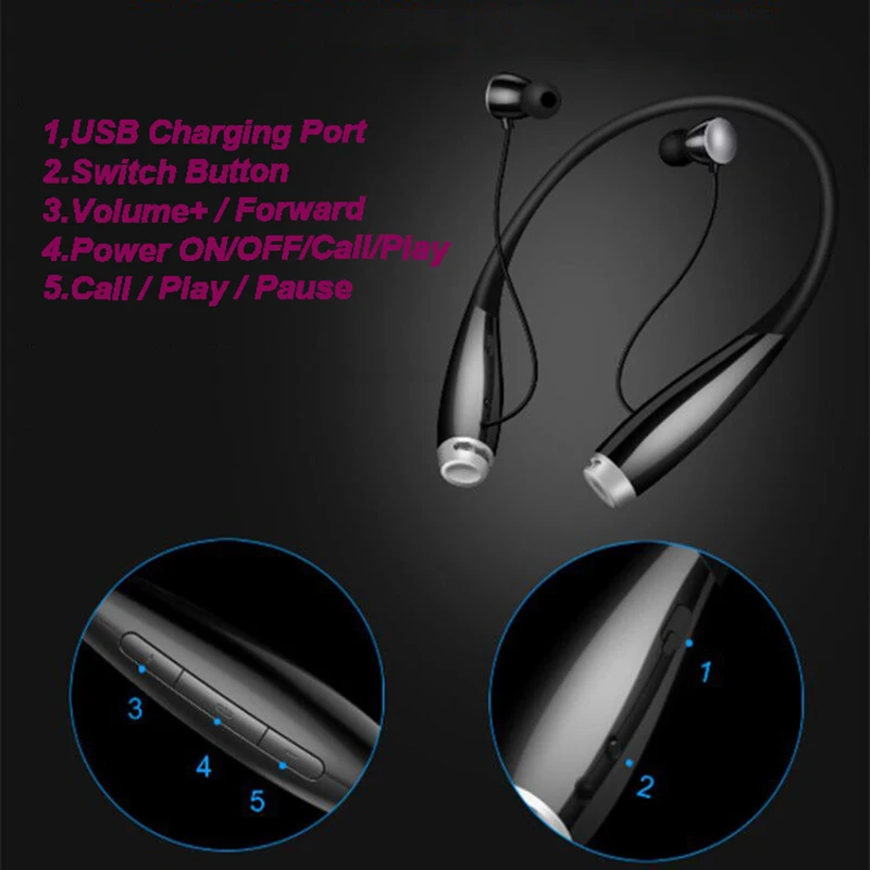 Беспроводное ожерелье с Bluetooth спортивные наушники стерео auriculares для телефона и