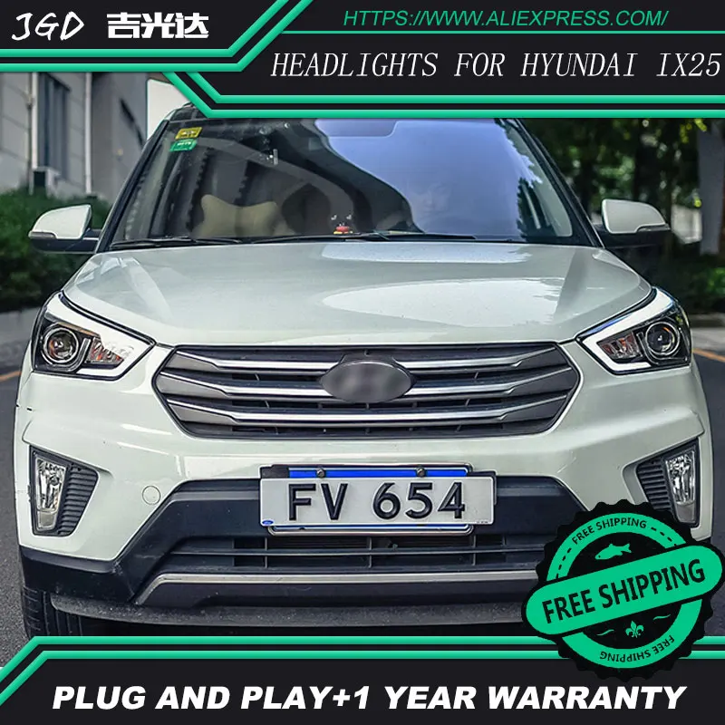 Чехол для фар Hyundai Creta 2015 2016 IX25 СВЕТОДИОДНЫЙ DRL H7 D2H Hid Angel Eye Bi Xenon|angel eyes|bi xenoncar styling |