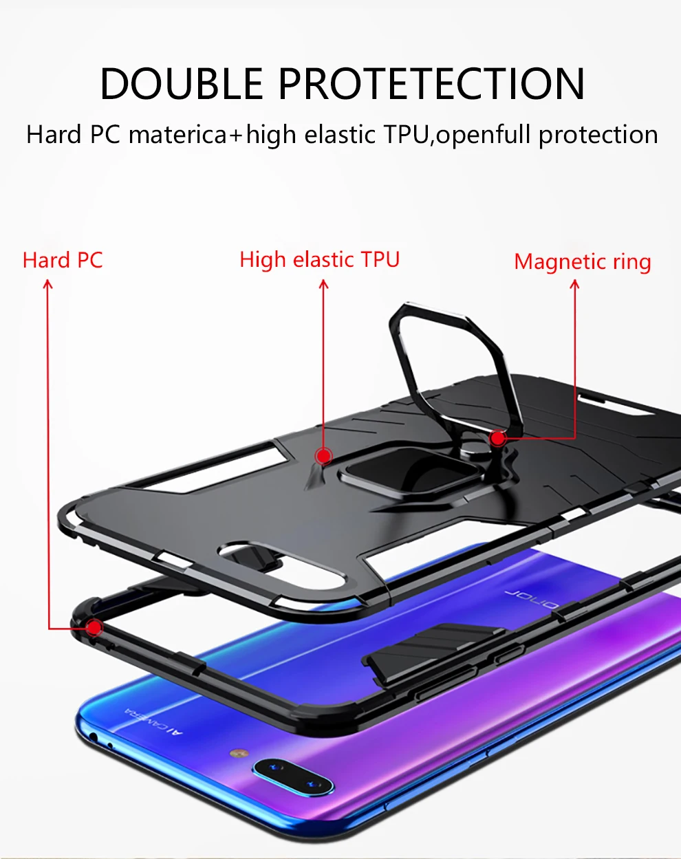 Защитный чехол для huawei honor 10, чехол для телефона, Мягкий Силиконовый противоударный чехол-подставка для honor 10, чехол