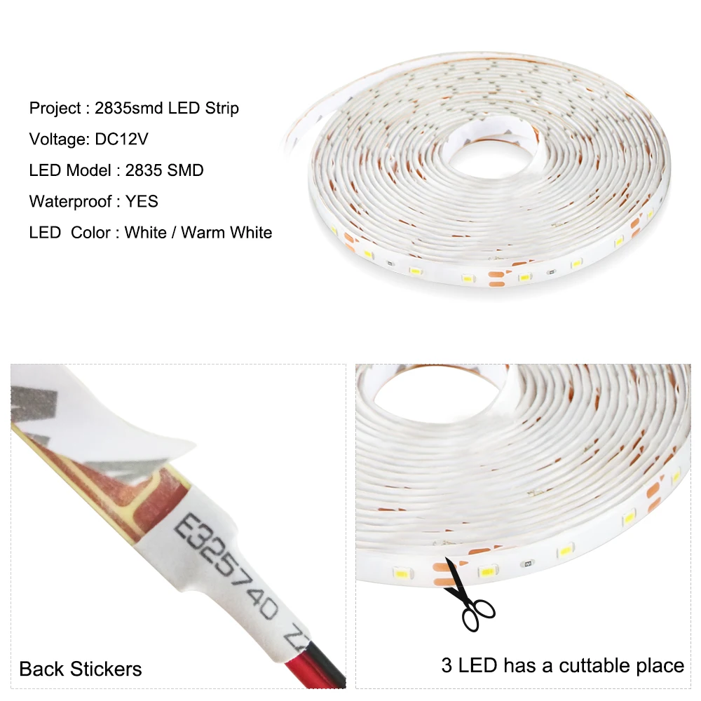 12V светодиодные полосы светильник с регулируемой яркостью, 2835 SMD iTOUCH Сенсор Управление IP65 гибкие светодиодные ленты Водонепроницаемый м, 1 м, 2 м, 3 м, 5 м Сенсор светильник кровать светильник