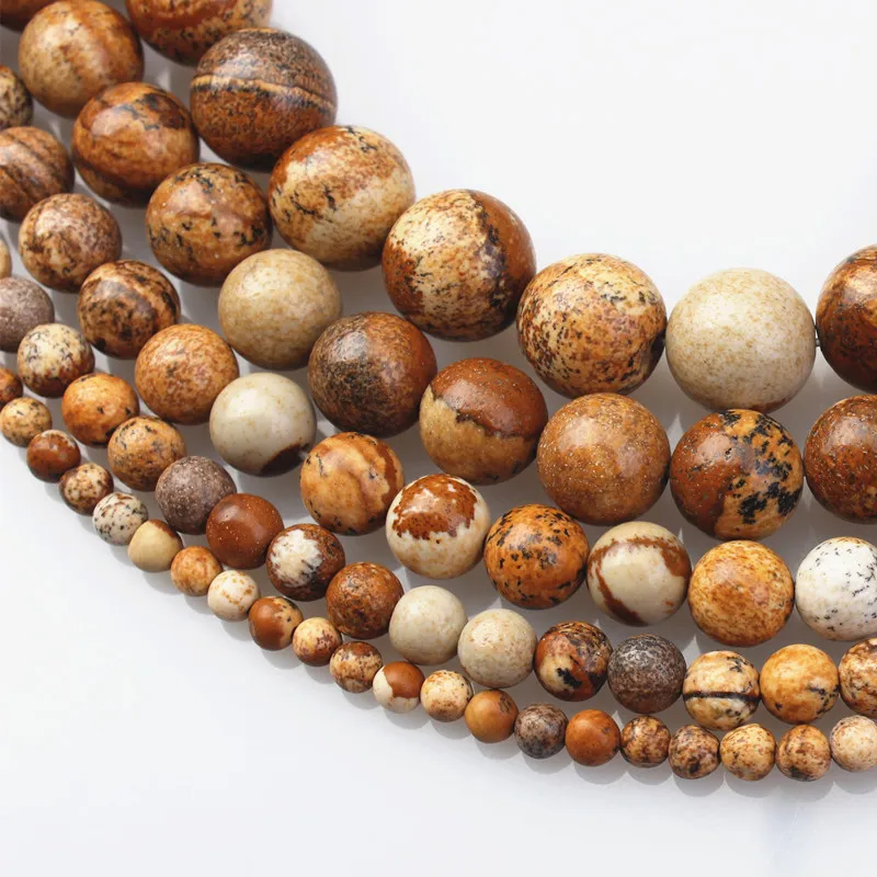 100% рисунок натурального камня круглые бусины для ювелирных изделий Diy ремесло