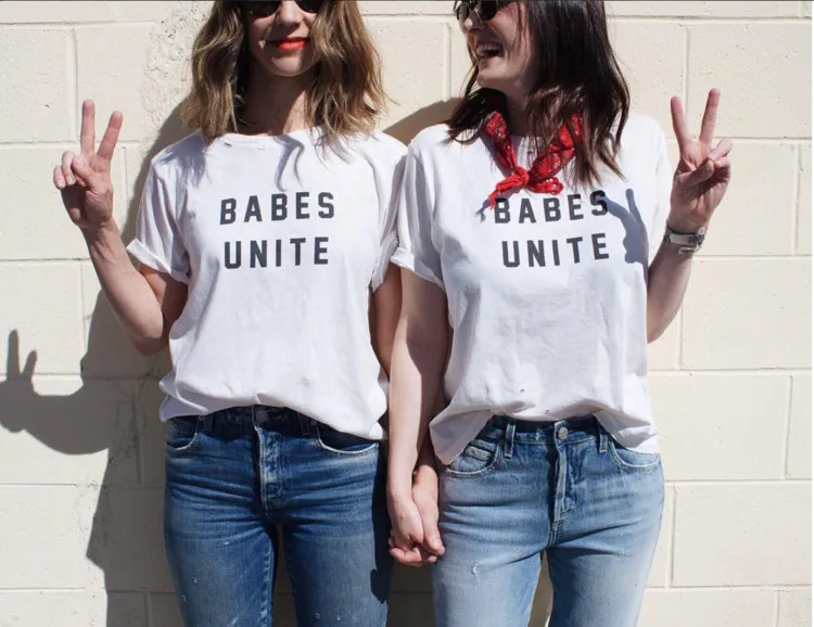 BABES UNITE футболки tumblr для женщин и мужчин модная футболка с круглым вырезом топы
