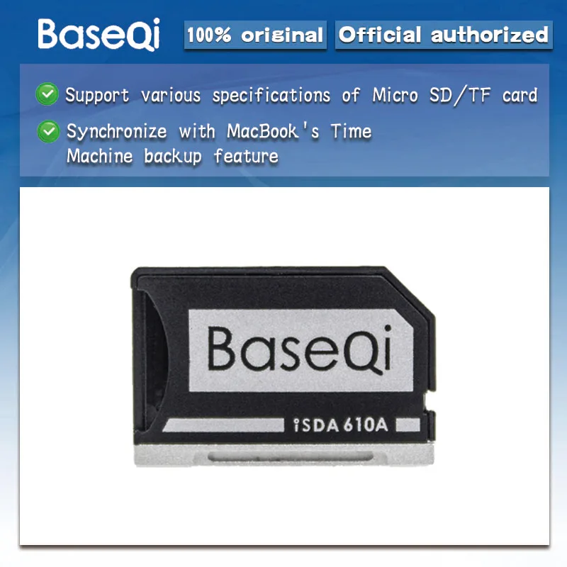 Оригинальный алюминиевый мини-накопитель BaseQi NinjaDrive Micro SD tf-адаптер для Macbook Pro retina