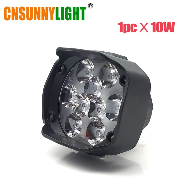 1pc 10W CNSUNNYLIGHT Автомобильные светодиодные фары, авто рабочие фары для вождения, пикапы для грузовиков, внедорожные противотуманные фары, фары для мотоциклов и велосипедов - Цвет: 1pc 10W