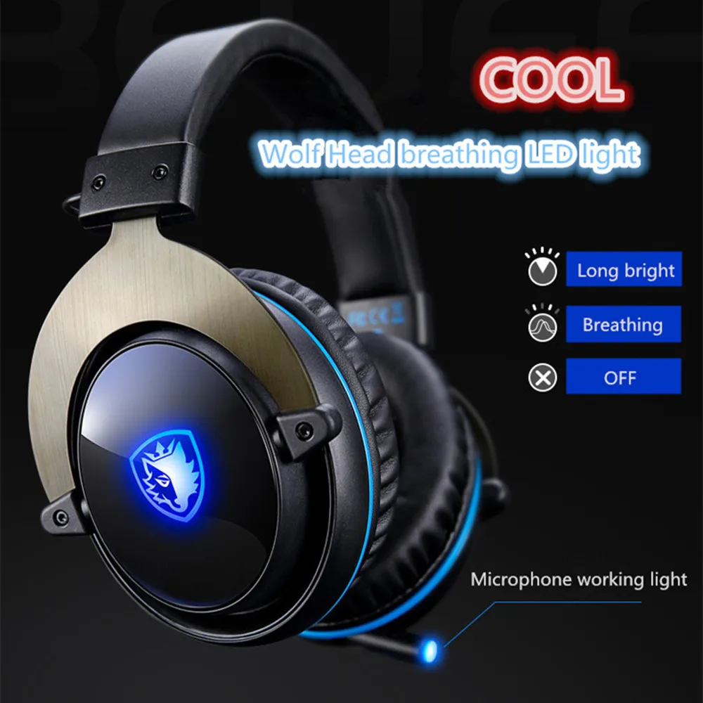SADES R12 USB игровая гарнитура наушники Виртуальный 7 1 канал с микрофоном