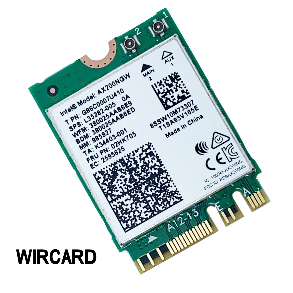 WIRCARD для двухдиапазонной беспроводной сети AX200 2400 Мбит/с AX200NGW NGFF M.2 BT 5 0 Wi Fi сетевая