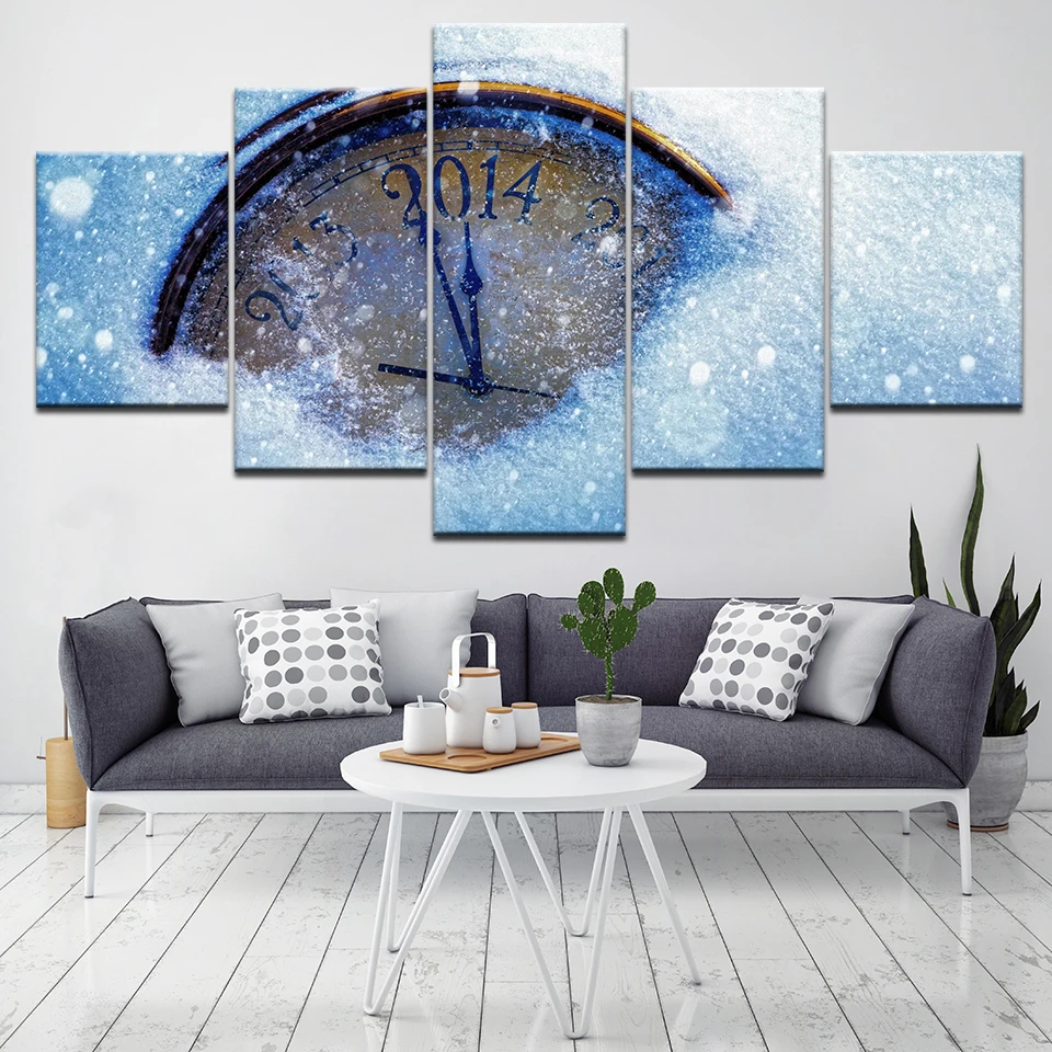 Картина на холсте настенные картины с водяными часами 5 шт. модульные обои плакат