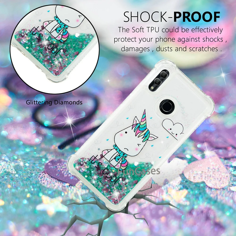 Динамический песок жидкие блестящие чехлы для huawei P Smart 2019 Coque TPU Slicone honor 10 lite
