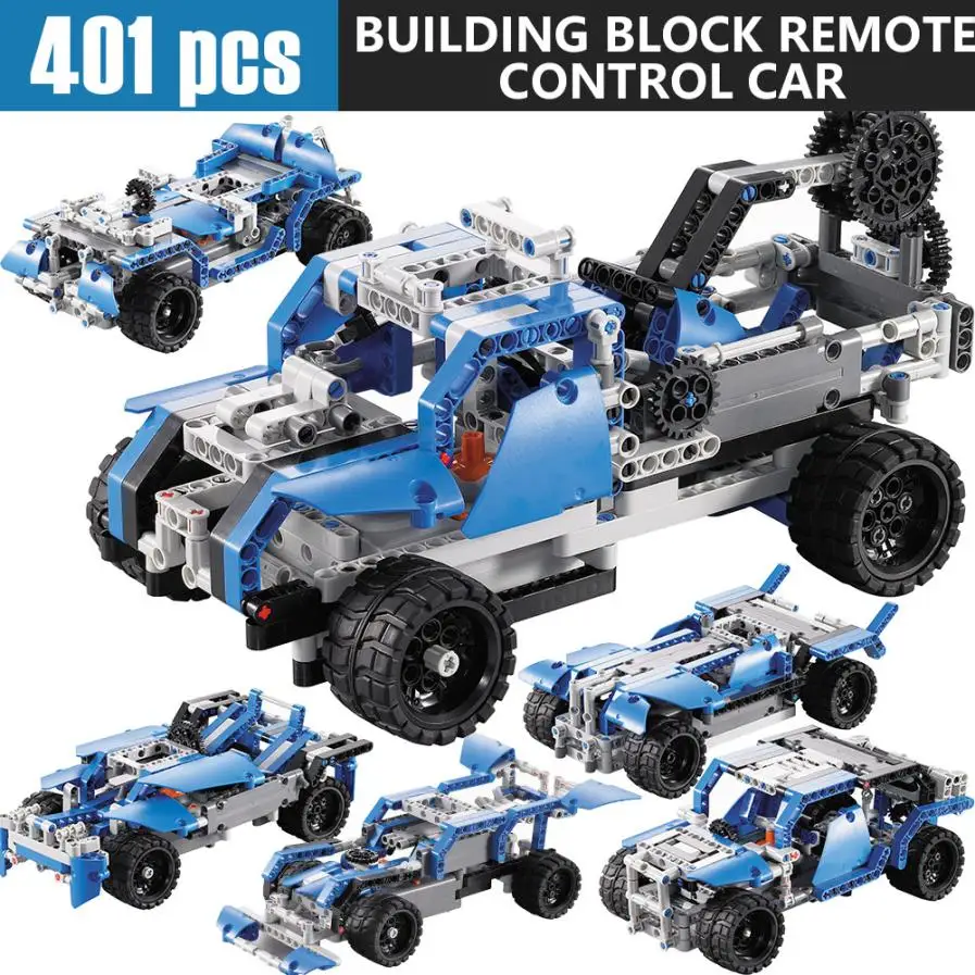 401 шт. DIY Kit R/C 10 в 1 гоночный автомобиль Строительные кирпичи Радиоуправление
