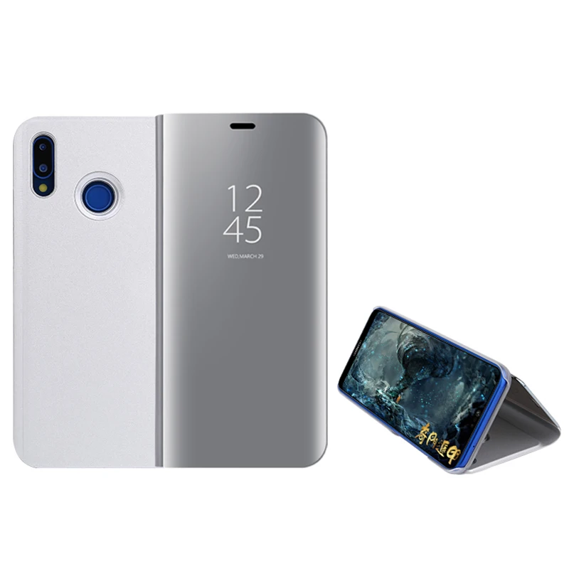 Роскошный зеркальный чехол для huawei P30 Pro Чехол p smart plus кожаный флип-чехол для телефона для Coque huawei P30 lite P 30 Pro Funda - Цвет: Silver